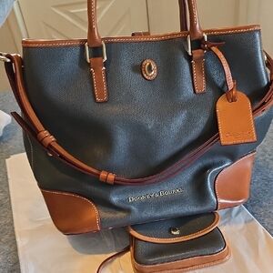 Dooney & Bourke Gray and Brown Leather Handbag